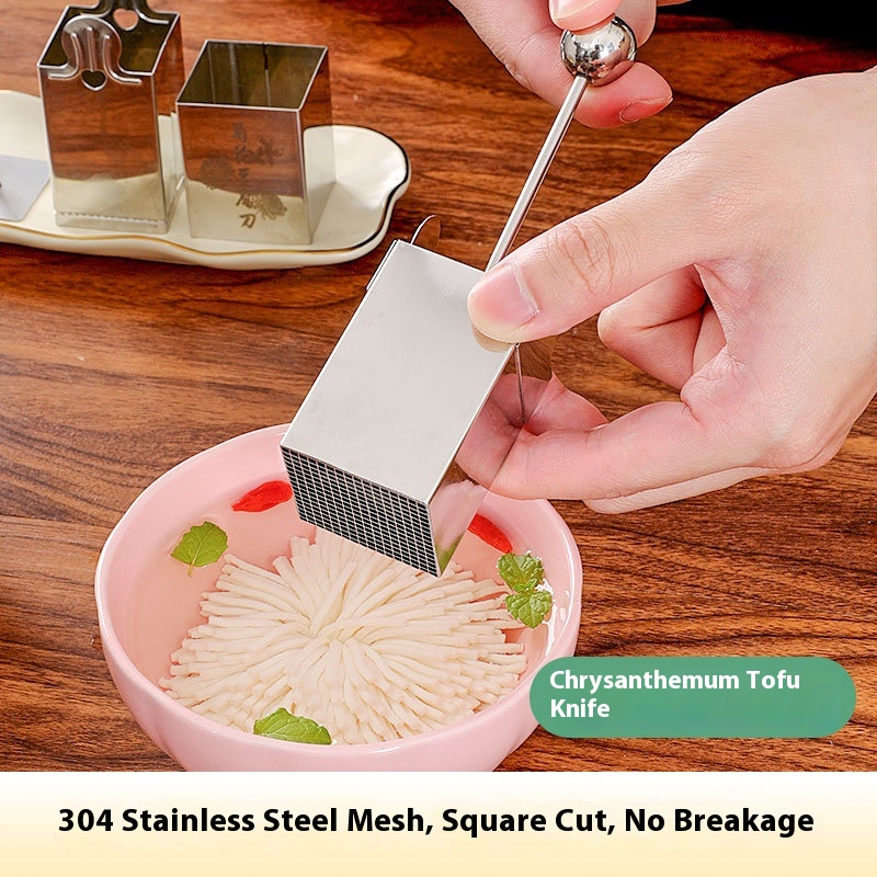 Chrysanthemum Tofu Knife Tofu Cut Flower Shredding Mold 304 Stainless Steel Wensi Tofu Knife Kitchen Gadgets