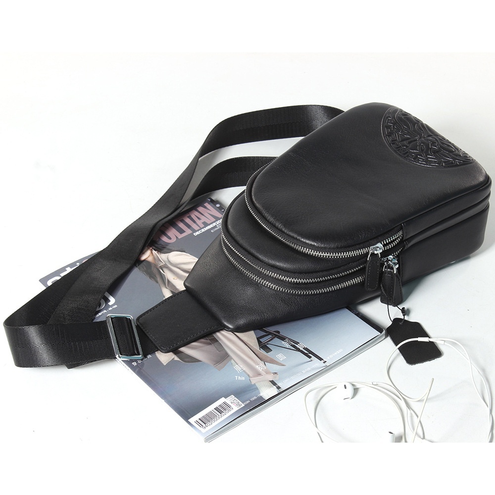 Genuine Leather Chest Bag Fashionable Casual Soft Leather Can Be Carried On One Shoulder And Across The Body Men's Bagy First Layer Cowhide