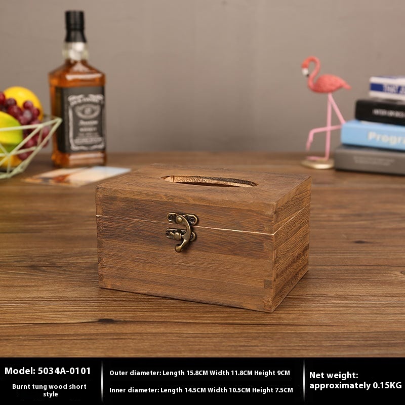 Wooden Tissue Box Home Living Room Retro Antique Tissue Box Car Restaurant Shop One Piece Drop Shipping