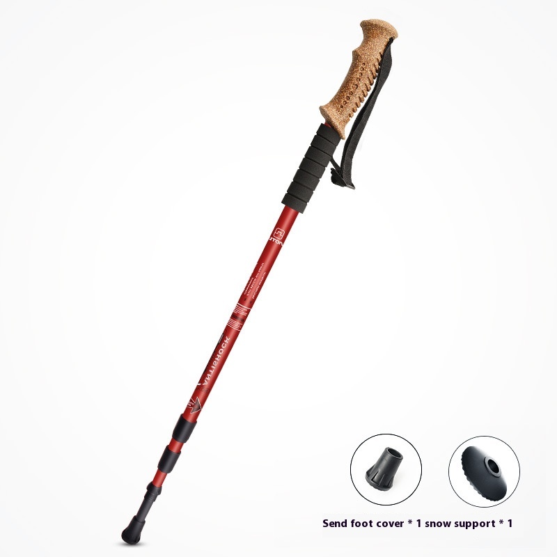 Concave And Convex Aluminum Alloy Summer Trekking Pole Camping Cork Handle Trekking Cane Outdoor Walking Stick Camping AT7551