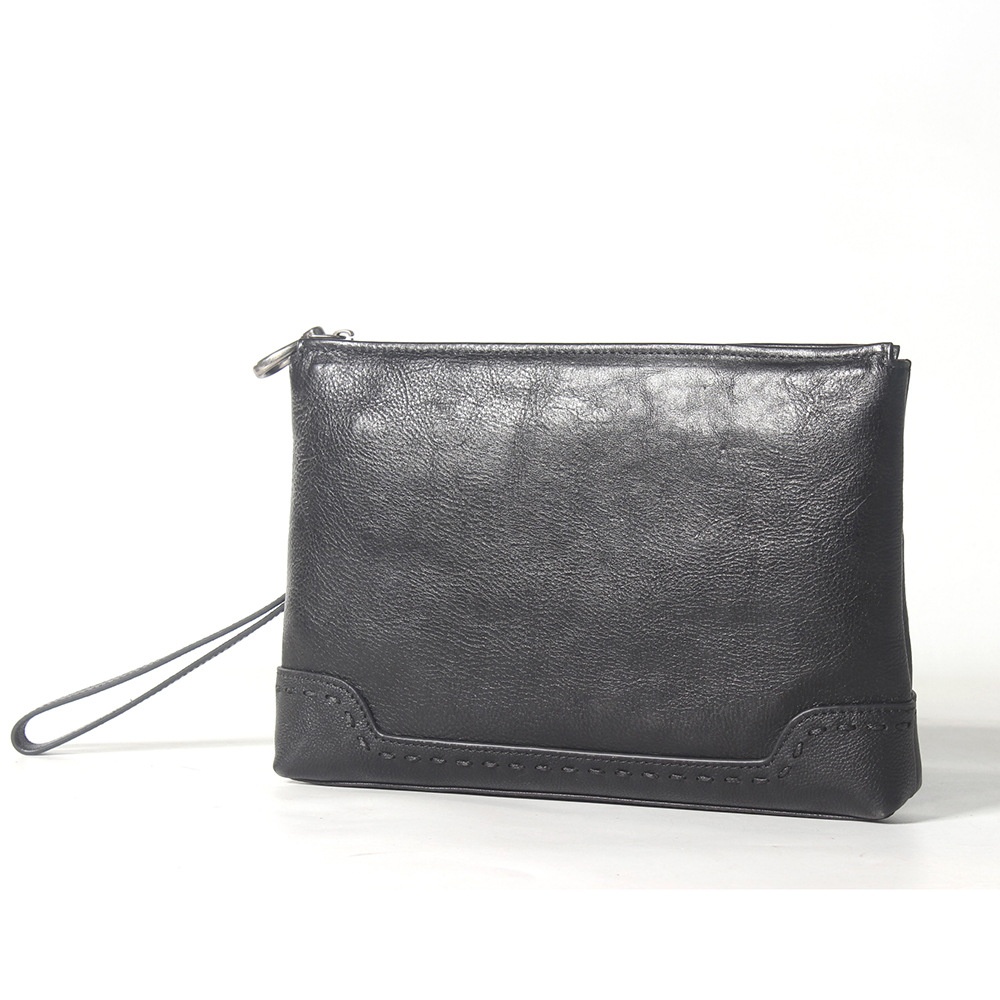 Men's Genuine Leather Envelope Bag First Layer Cowhide Casual Crossbody Shoulder Bag Tree Paste Wallet Handbag