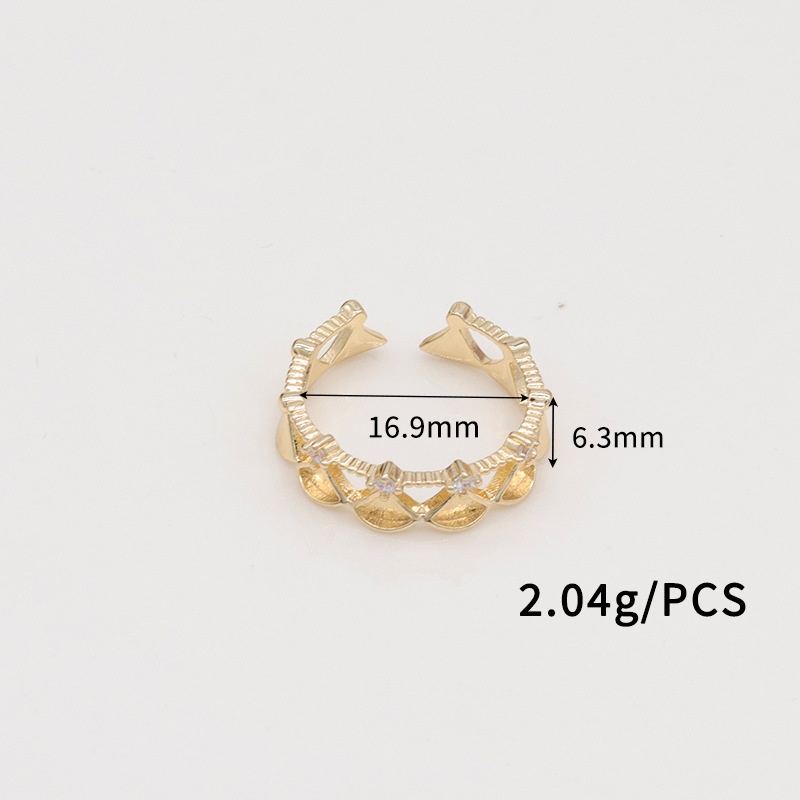 Niche Crown Fan-shaped Design Ring Empty-holder Open High-grade Adjustable Ring Small Fresh Elegant Fashion Women