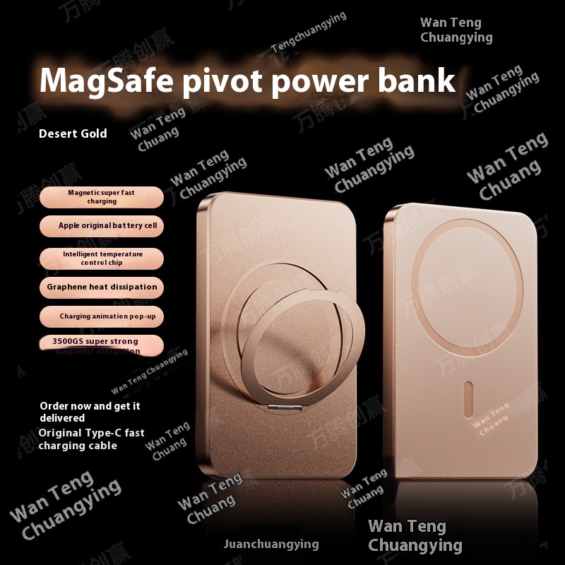 Bracket Magnetic Charging Treasure MagSafe Wireless Fast Charging Large Capacity Mobile Power Portable Compact 20W Alloy