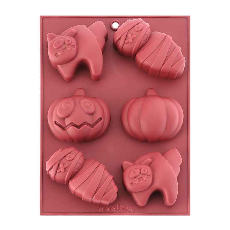 6-in-1 Halloween Cake Mold Mummy Pumpkin Silicone Mold Children's Fun Silicone Cake Mold