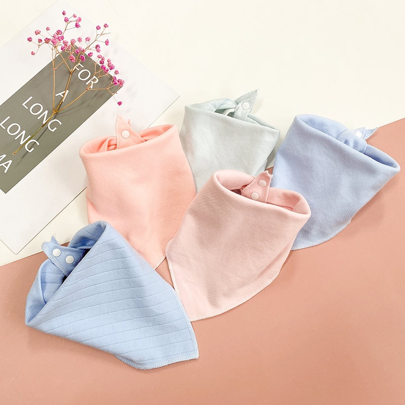 Baby Saliva Towel Baby Triangle Towel Autumn And Winter Double-layer Snap Warmborn Bib Pocket Children's Scarf Spring And Summer