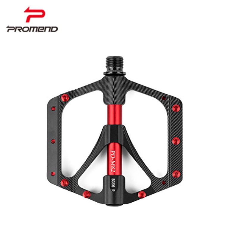 Promend Mountain Bike Pedal M82 Aluminum Alloy Polished Bearing Pedal3 Bearing Wide Cycling Pedal