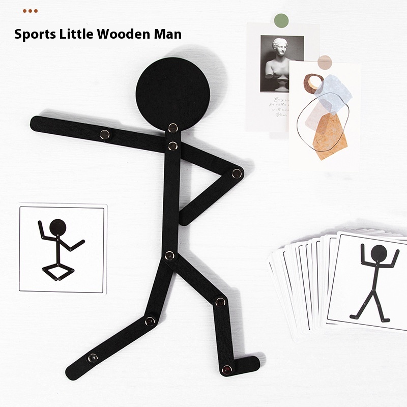 Wooden Early Childhood Education Children's Sports Wooden Man To Exercise Hand-eye Coordination,Hands-on Brain,Logical Thinking,Educational Toys