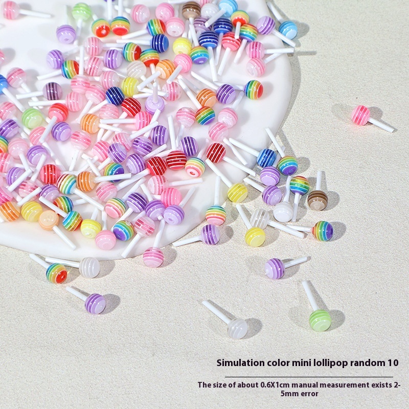 Bicai Simulation Mini Lollipop Resin Accessories DIYGlue Mobile Phone Case Jewelry Accessories Homemade Dowry Diamond