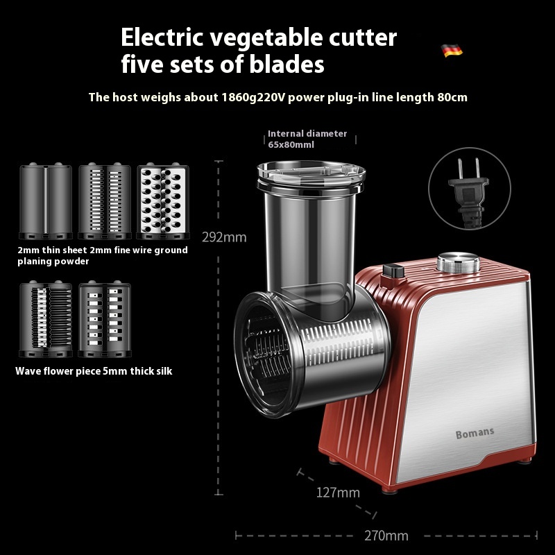 Electric Vegetable Cutter Drum Large Diameter Vegetable Cutter Lamb Slicer Kitchen Manual Vegetable Chopping Slicer