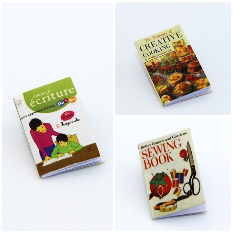 DOLLHOUSEMiniature Food And Play Scene Model Small Cloth Doll House Accessories Mini Book Ornaments B127