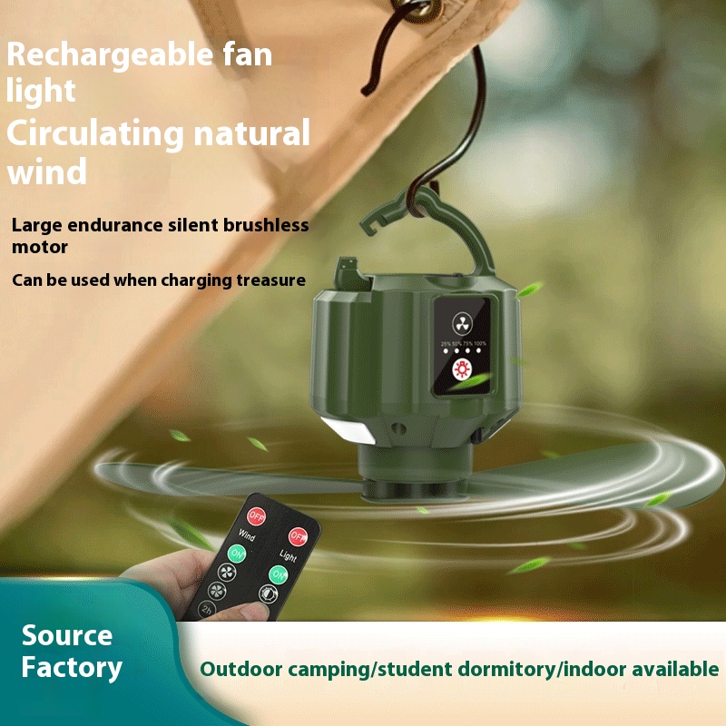 Outdoor Convenient Camping Fan Mini Student Usb Fan Camping Tent Remote Control Small Ceiling Fan With Light
