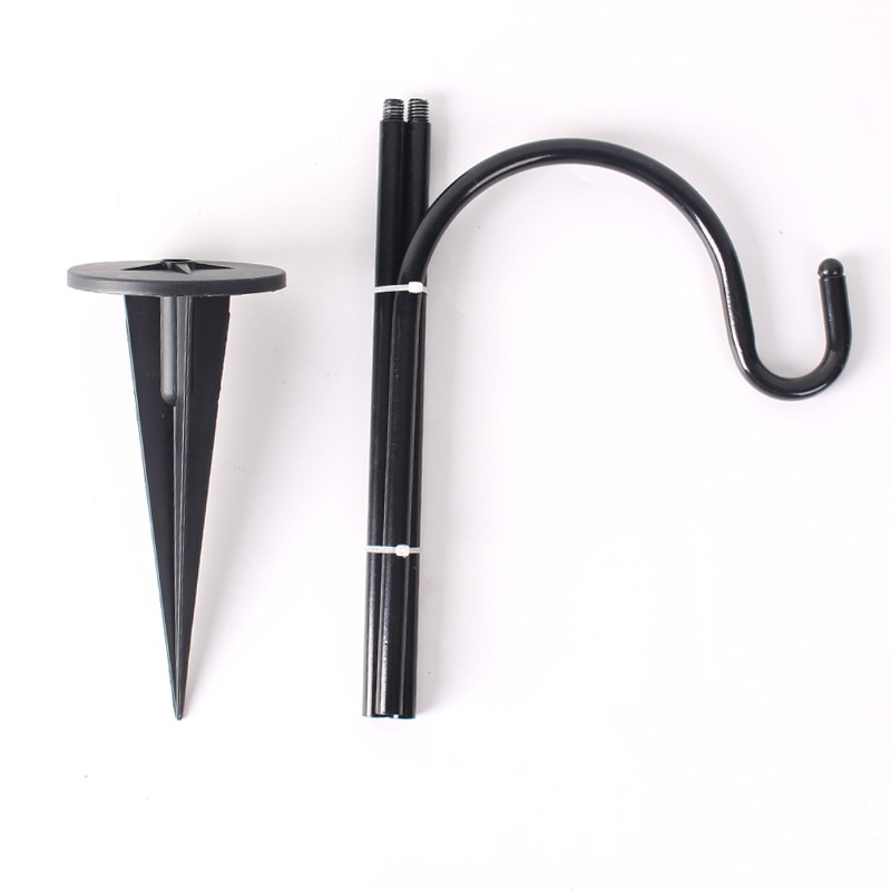 Iron Solar Garden Shepherd Hook Outdoor Decoration Lawn Ground Plug Crafts Garden Retro Hook