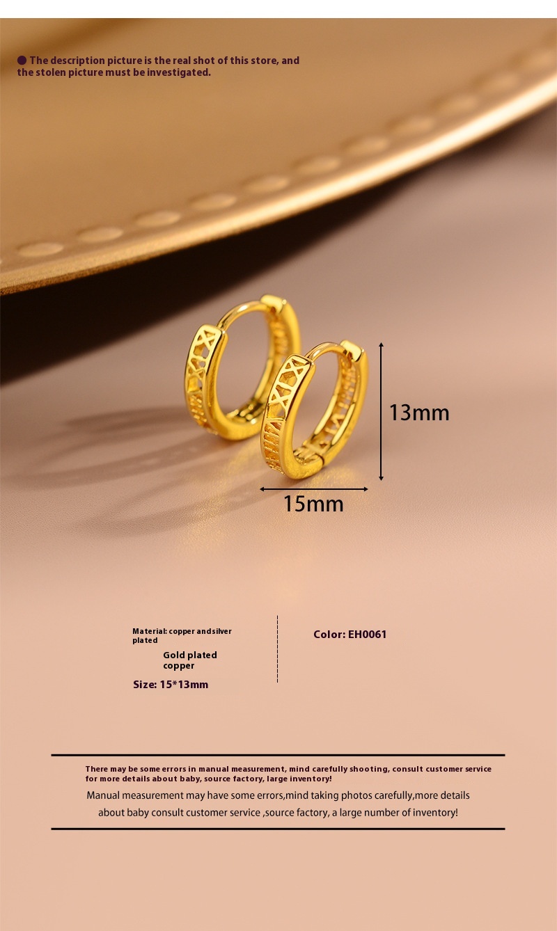 Roman Numeral Hollow Circle Earrings For Women Personality Temperament Earrings Autumn And Winter Earrings