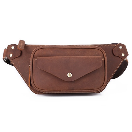 Leather Men's Retro Leather Sports Waist Bag Multifunctional Chest Bag