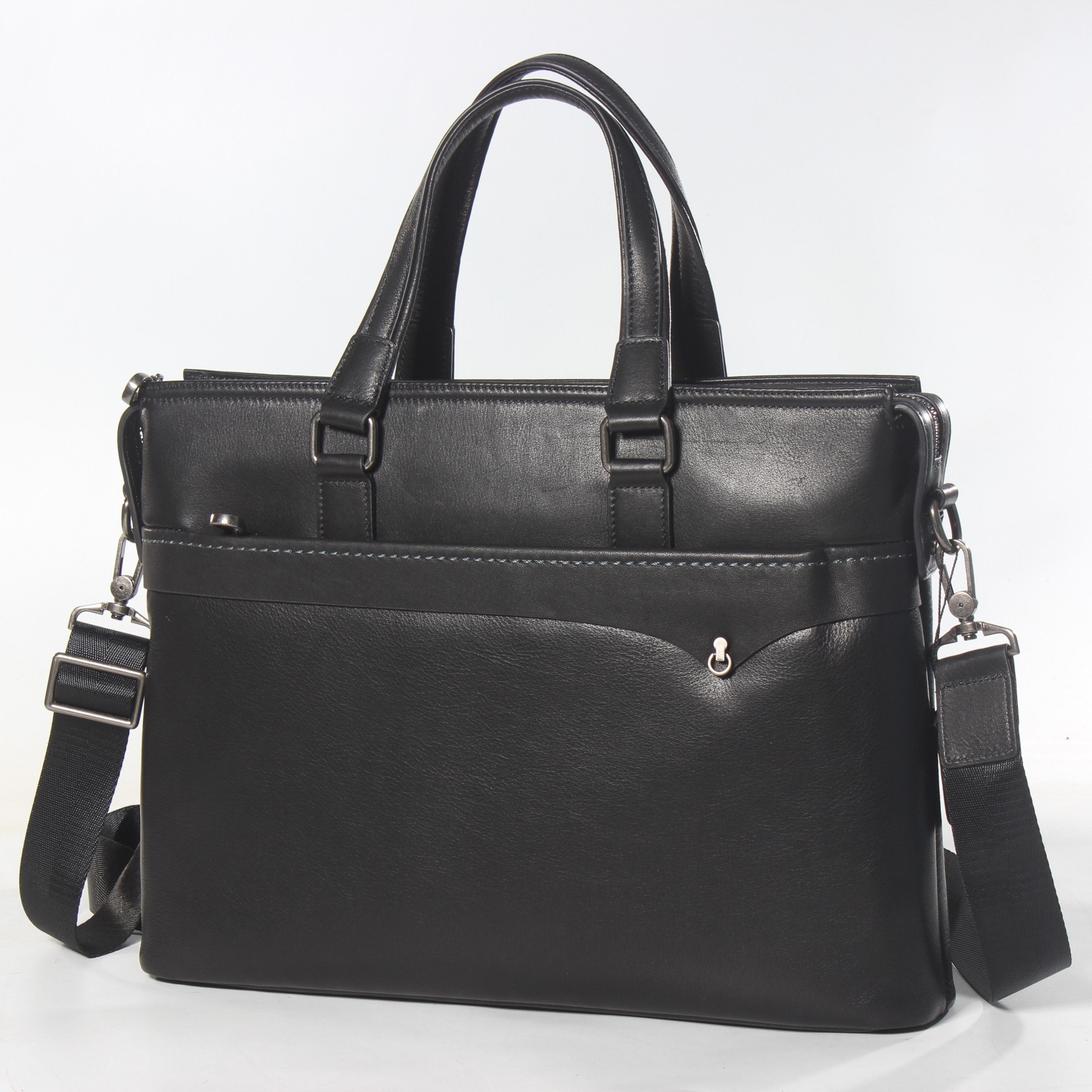 Genuine Leather Men's Bag First Layer Cowhide Business Briefcase Imported Soft Leather Messenger Bag Large Capacity Handbag