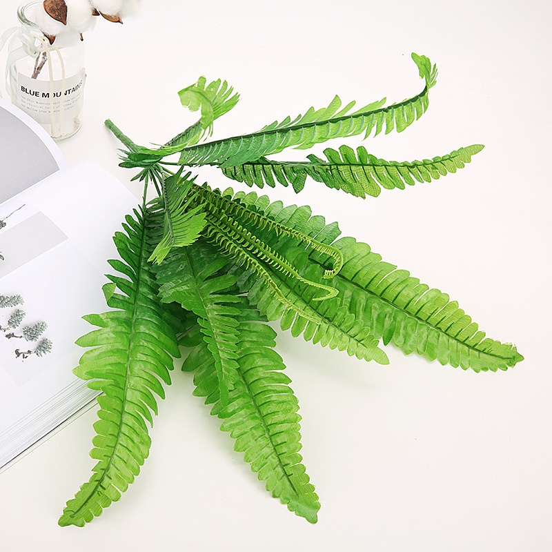 12 Simulated Persian Leaf Ferns Outdoor Fence Decoration Green Plants Wedding Background Wall Flower Arrangement With Grass