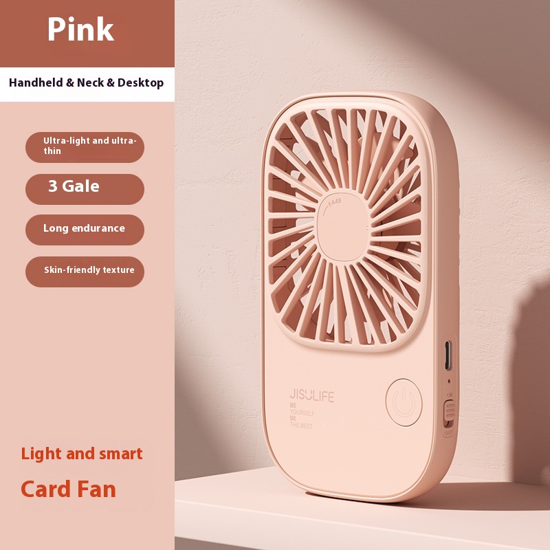 Jisu Small Fan Handheld Portable Ultra-light Small Desktop USBFan FA49 Multi-function Neck Hanging Electric Fan
