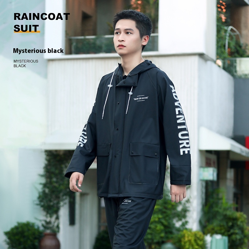 Fashion Split Raincoat Rain Pants Suit Reflective Takeaway Labor Protection Sanitation PVCMen's Motorcycle Raincoat