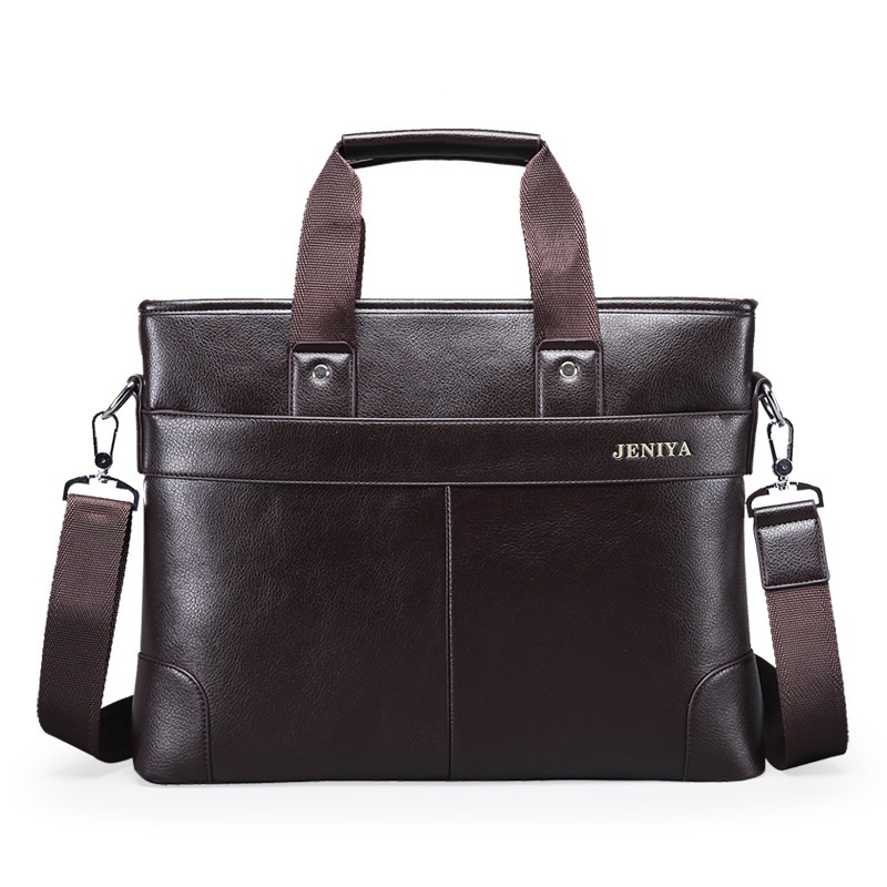 JENIYAMen's Fashion Horizontal Briefcase Large Capacity Single Shoulder Crossbody Computer Bag1501-2