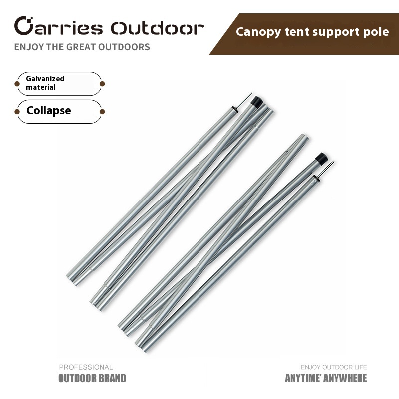 Outdoor Canopy Tent Protection Iron Support Pole2 Meters High Tent Bracket Pole Two8 Sections Each55cm
