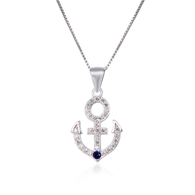 Creative Design Simple Accessories Clavicle Chain Japanese And Korean Version S925 Silver Zircon Pendant Fashion Symmetrical Necklace For Women