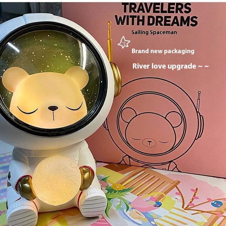 Astronaut Night Light Desktop Small Light Creative High Sense To Send Children Boys And Girls Girlfriends Valentine's Day Birthday Gift