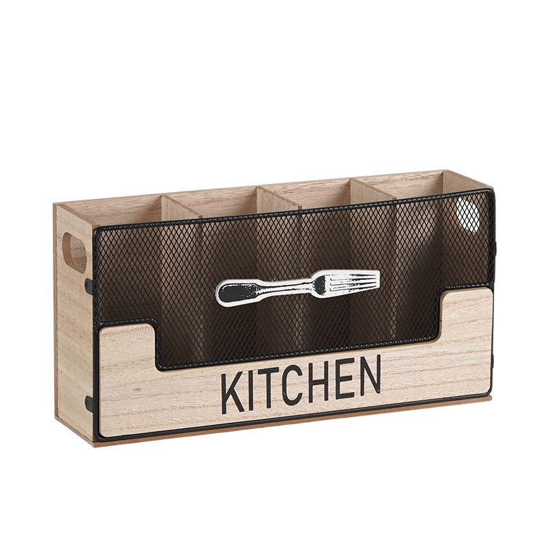 Product Compartment Storage Knife And Fork Box Dining Household Wooden Desktop Kitchen Storage Cutlery Box