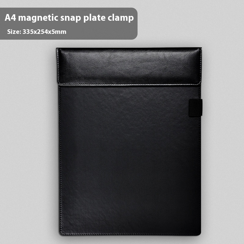Conference Folder Leather Signing Folder A4 Note Paper Clip Contract Folder Conference Pad Writing Signature Leather Board Clip Printed