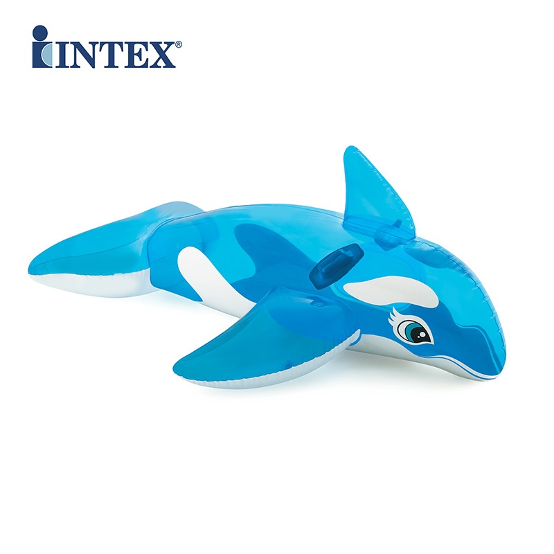 INTEX 58523 Water Animal Swimming Ring Blue Whale Adult Children Swimming Seat Ring Inflatable Mount Toy