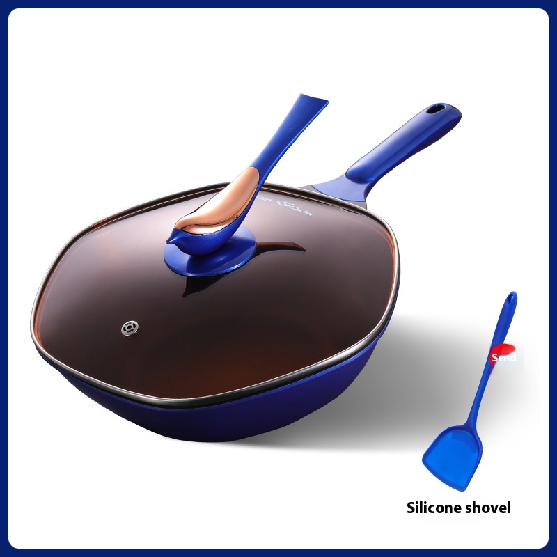 Klein Blue Titanium Frying Pan High Value Household Non-stick Pan Integrated Die-cast Frying Pan Kitchen Pot