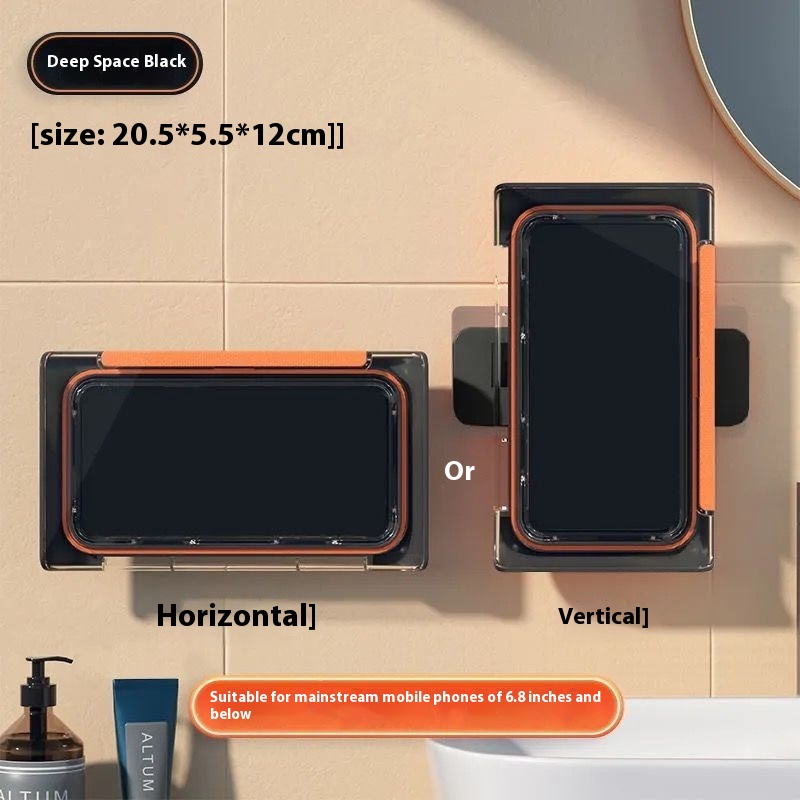 Waterproof And Anti-fog Punch-free High-transparency Mobile Phone Box For Bathing And Showering,Horizontal And Vertical Wall-mounted,Touch-screen Sealed Mobile Phone Protective Cover