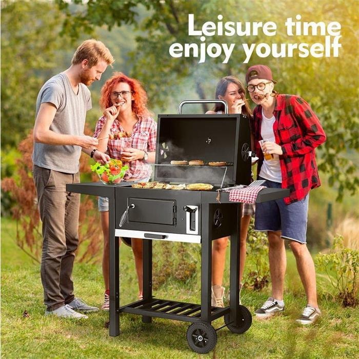 Outdoor Home Patio Camping American-Style Thickened Smokeless Charcoal BBQGrill