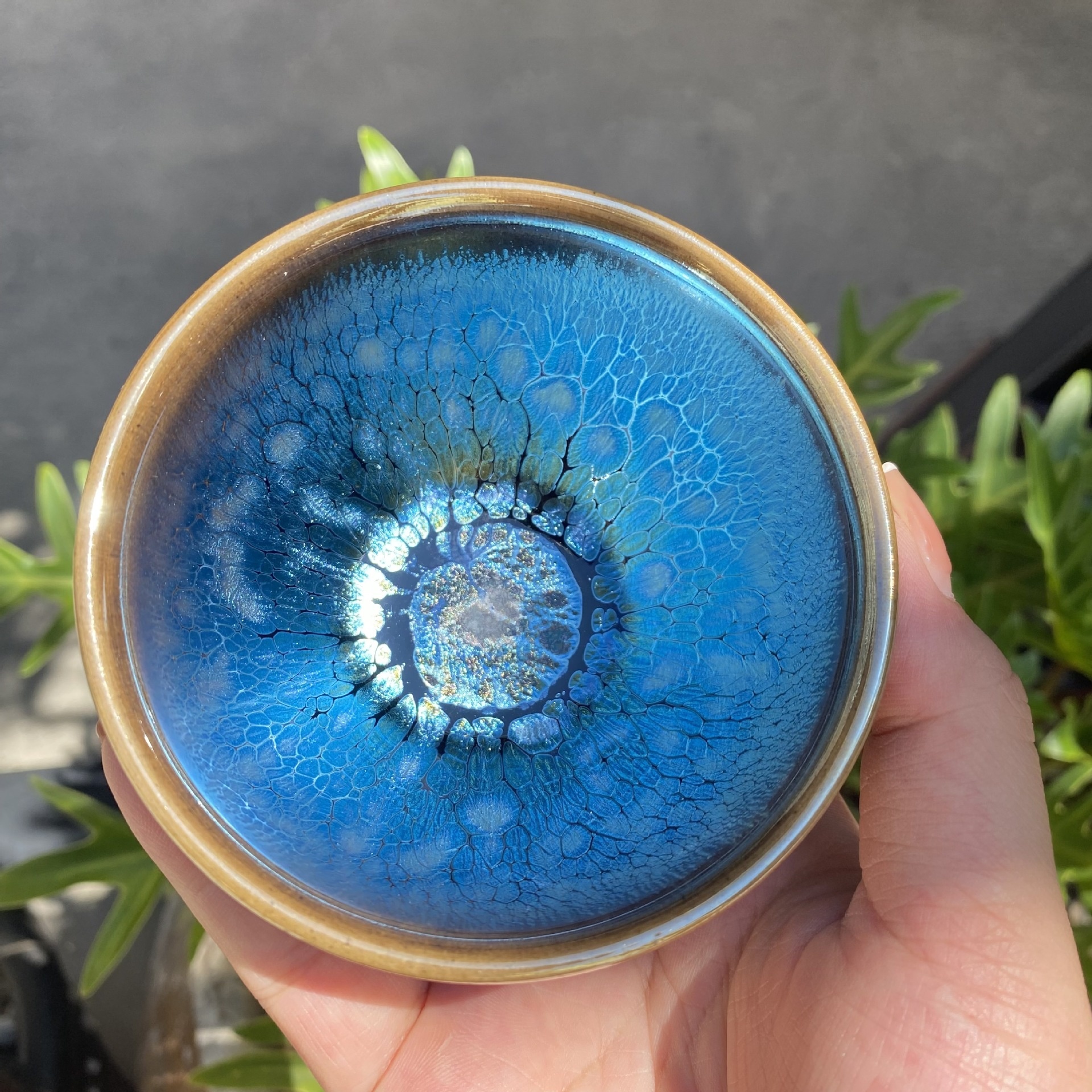 Blue Oil Drop Original Ore Tianmu Lamp Chinese Jianyang Jian Lamp Master Cup Pair Cup Large Iron Base Starry Sky Lamp Single Water