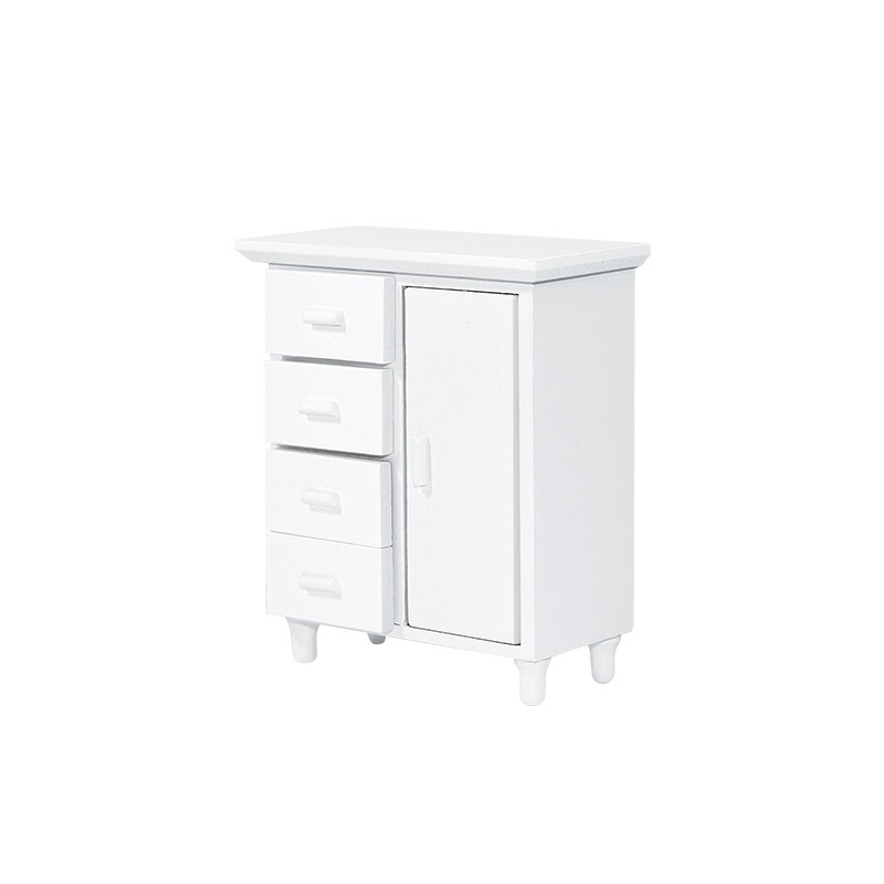 1:12 Living Room Shooting Props Doll House Accessories Ob11 Miniature Food Play Toys Mini White Storage Cabinet M146