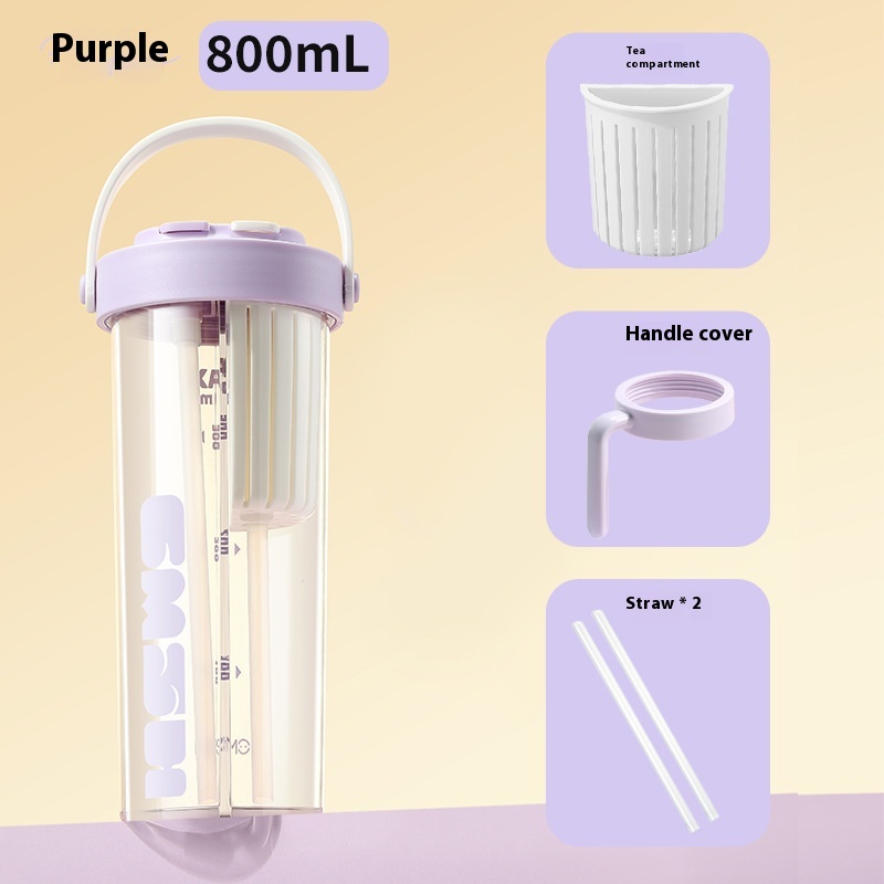 Summer Internet Popular High-value Suction Cup Girls Fresh Double Drinking Bag Handle Large Capacity Casual Tea Breaker Cup