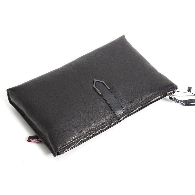 Men's Genuine Leather Clutch Bag Top Layer Cowhide Envelope Bag Fashion Large Handbag Imported Leather Casual Wallet