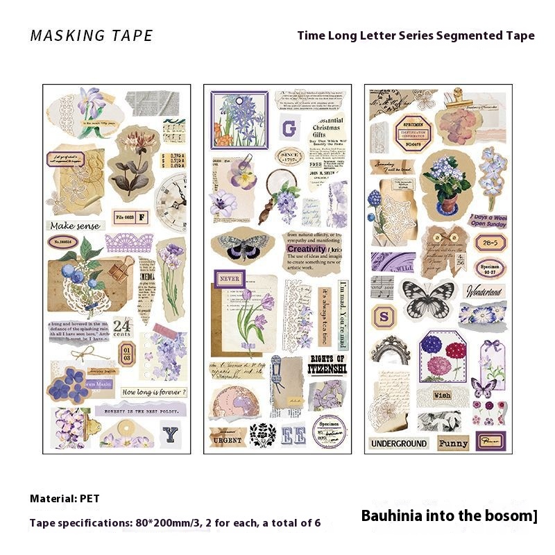 Infeel. Me Time Changing Letter Series P E T Segmented Tape Retro Handbag Plant Butterfly Handbag Material