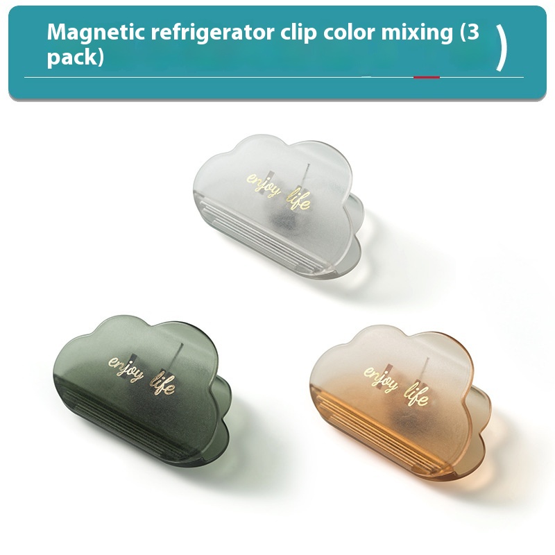Light Luxury Multifunctional Snack Plastic Bag Sealing Clip Refrigerator Magnetic Sticker Photo Sealing Clip Fixed Clip Magnetic Clip