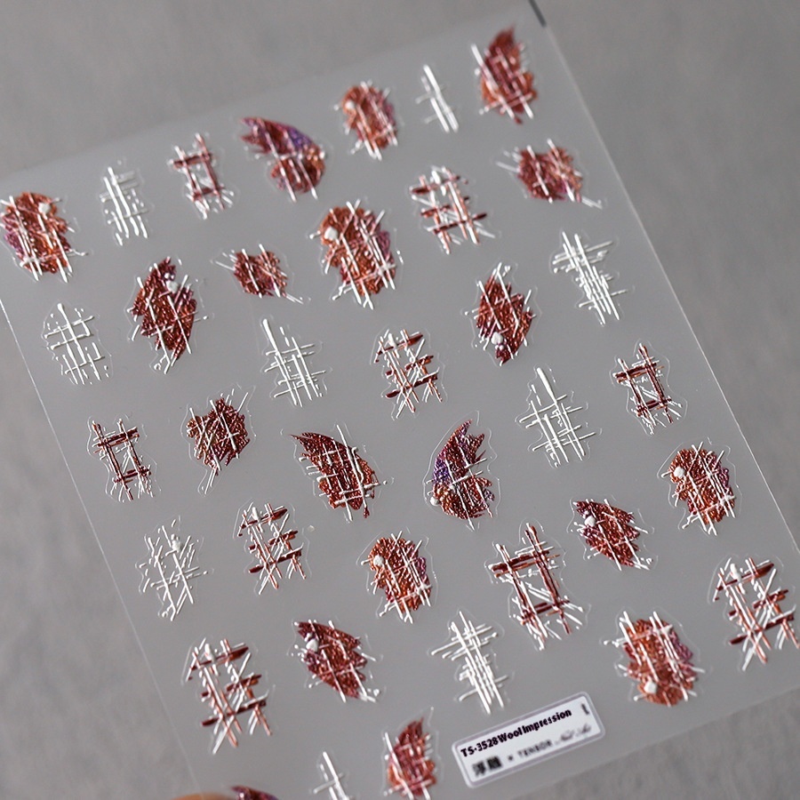 Magico Ferrite5 DEmbossed Nail Stickers Pro Frosted Thin And Transparent Process Stickers TS-3528 Woolen Impression