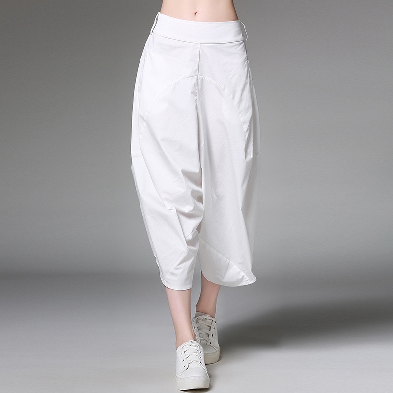 European And American Large Size Harem Pants Spring And Summer Style Fashionable Slim Nine-point Wide-leg Pants Casual Pants Loose Versatile Women