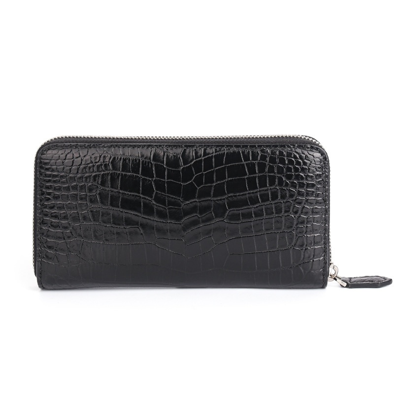 No Stitching Crocodile Leather Clutch Bag Genuine Leather Men's Handbag Whole Leather Casual Men With Zipper Medium And Long Men's Bag