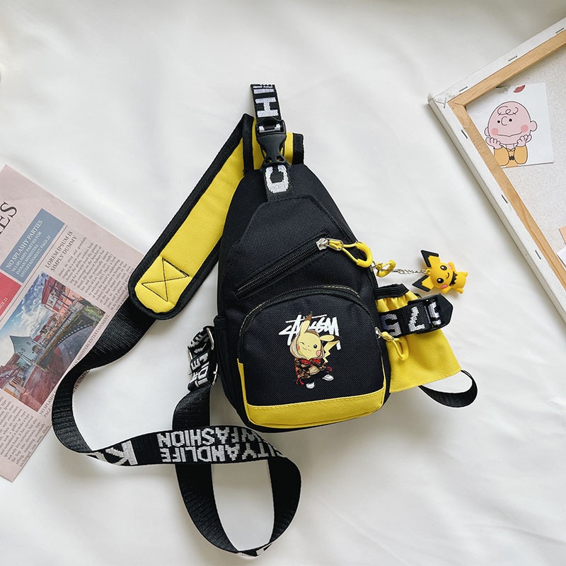 Fashionable Children's Bags, Cartoon Printed Children's Chest Bags, Korean Styley And Cool Outdoor Sports And Leisure Crossbody Bags