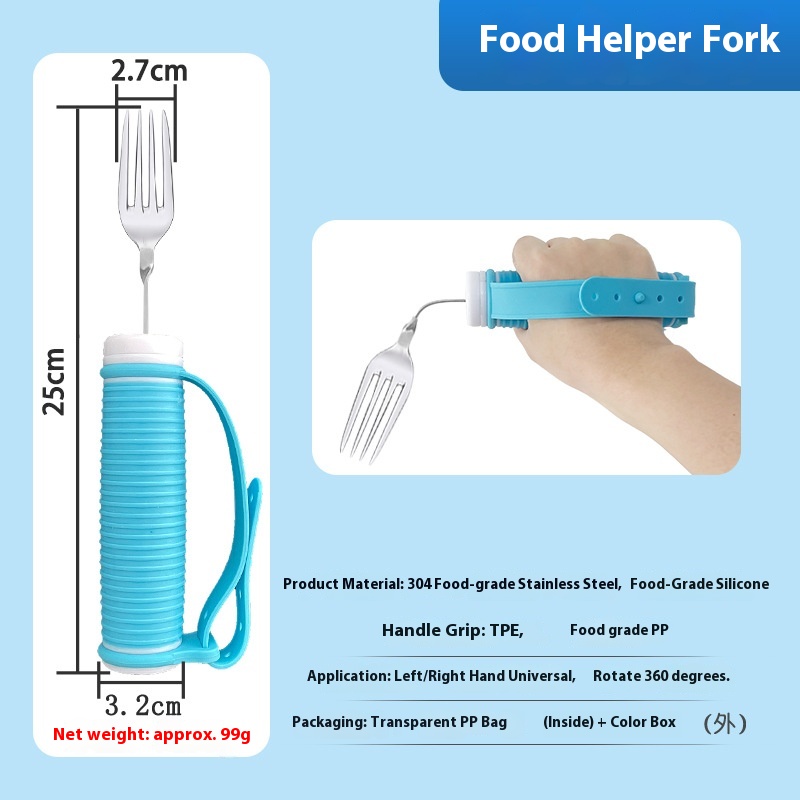 Taiwan Jiaxin Suitable Old Tableware For The Elderly Eating Anti-shake Food Aid Fork Bent Spoon Stroke Rehabilitation Aid Food Aid