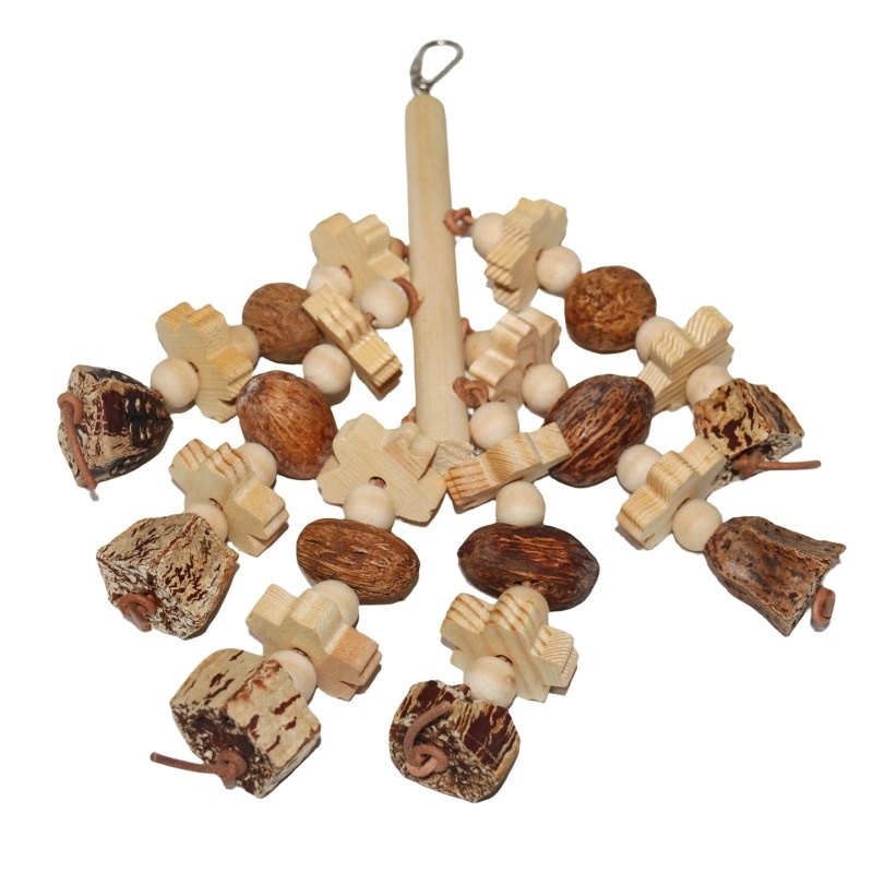 Parrot Supplies Bird Toys Parrot Swing Fruit Chewing Toys Natural Fruit Chewing String Stand Ladder