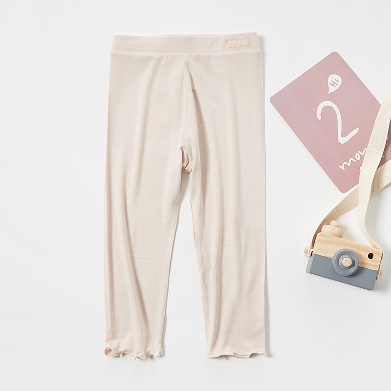 Girls' Leggings, Summer Thin Children's Modal Cropped Pants, Summer Wear, Baby Girl's Outerwear, Fashionable Mid-pants