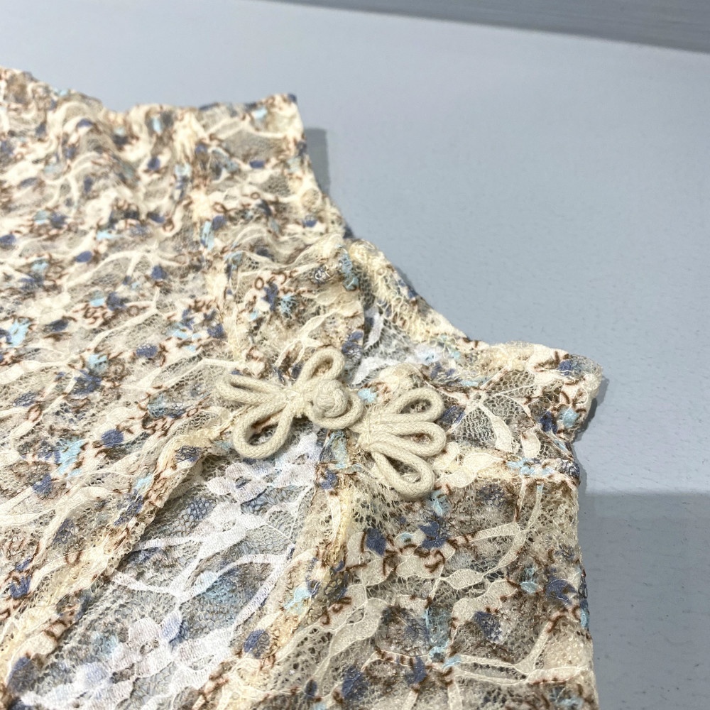 Summer Blogger Tops Female Design Short Sexy Perspective Hollow Lace Shirt