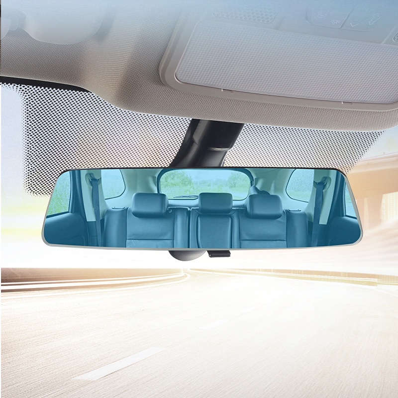 Large Field Of View Reversing Rearview Mirror In Car, Frameless, Anti-glare, H D Curved Blue Mirror,2.5 D Screen3000 R