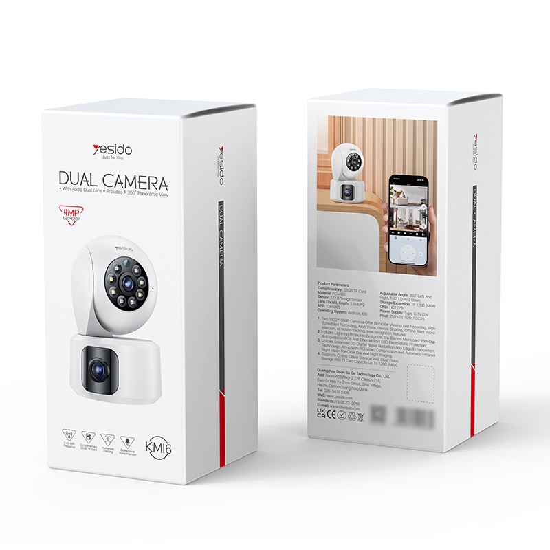 Yesido Mobile Phone Remote 360-degree Panoramic Night Vision HD Wireless Surveillance Camera Home Monitor