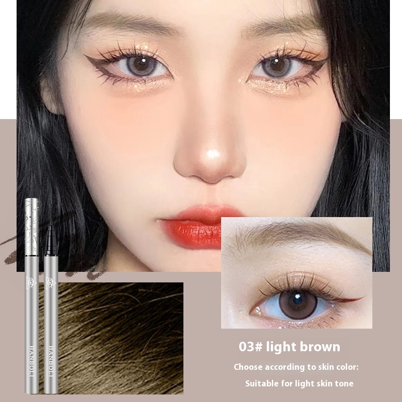 Water Eyebrow Pencil Liquid Eyebrow Pencil Eyeliner Long-lasting Waterproof Non-fading Wild Eyebrow Ultra-fine Anti-sweat Lower Eyelash Silkworm Pen