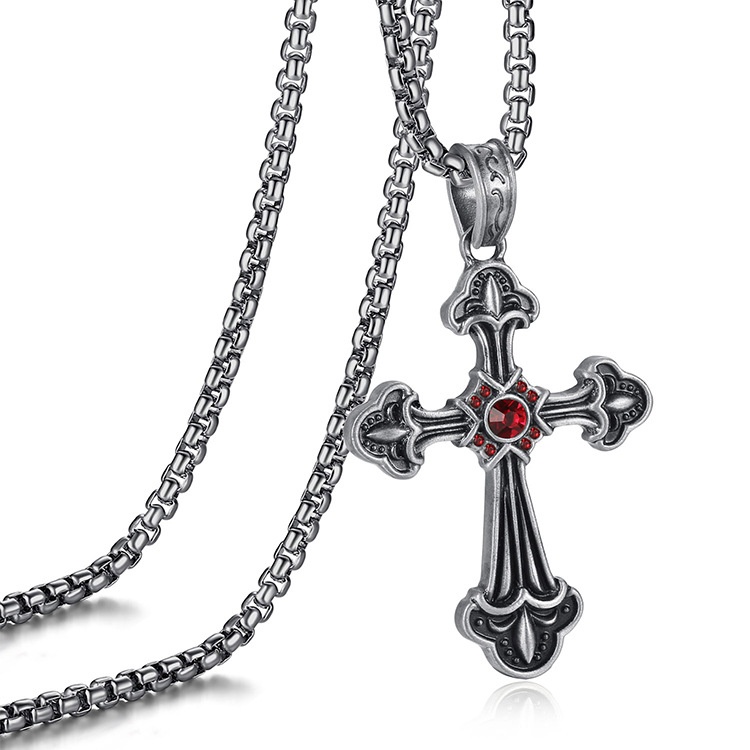 European And American Titanium Steel Men's Hip-hop Necklacey Brand Stainless Steel Pendant National Sweater Chain Accessories